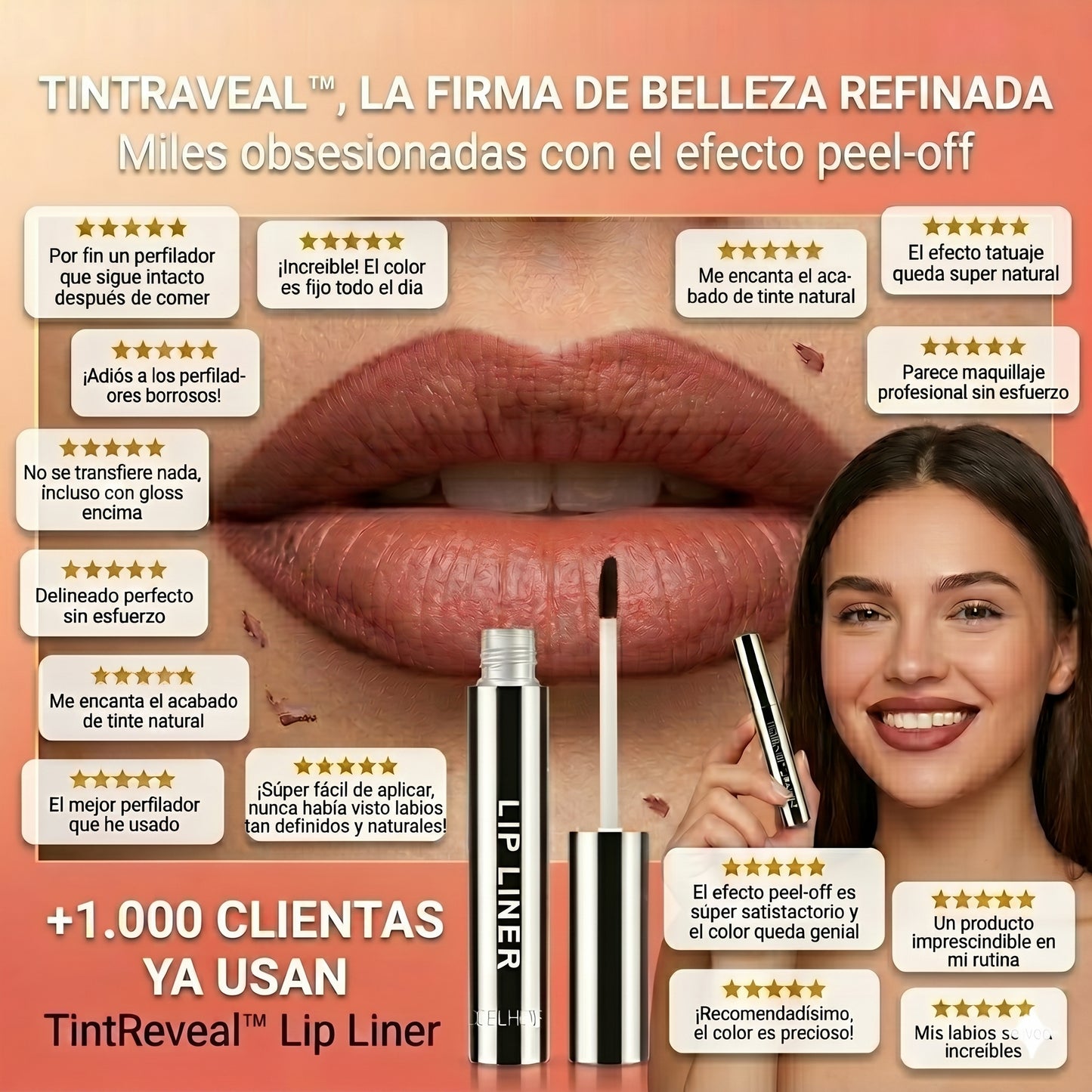 TintReveal™ Lip Liner Labios definidos y naturales durante horas sin retoques.