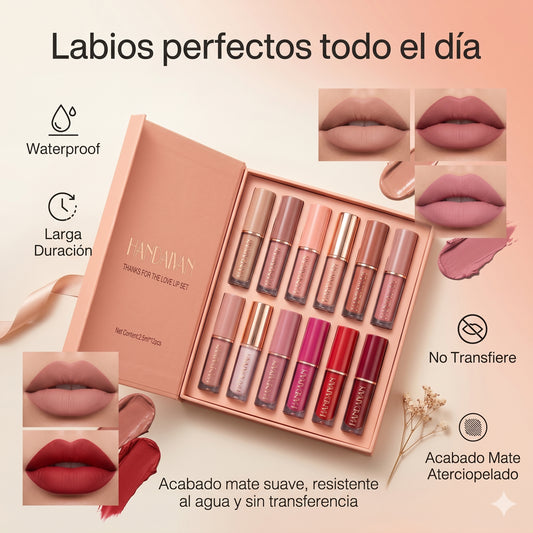 LuxeKiss™ Velvet Matte Colores duraderos sin resecar